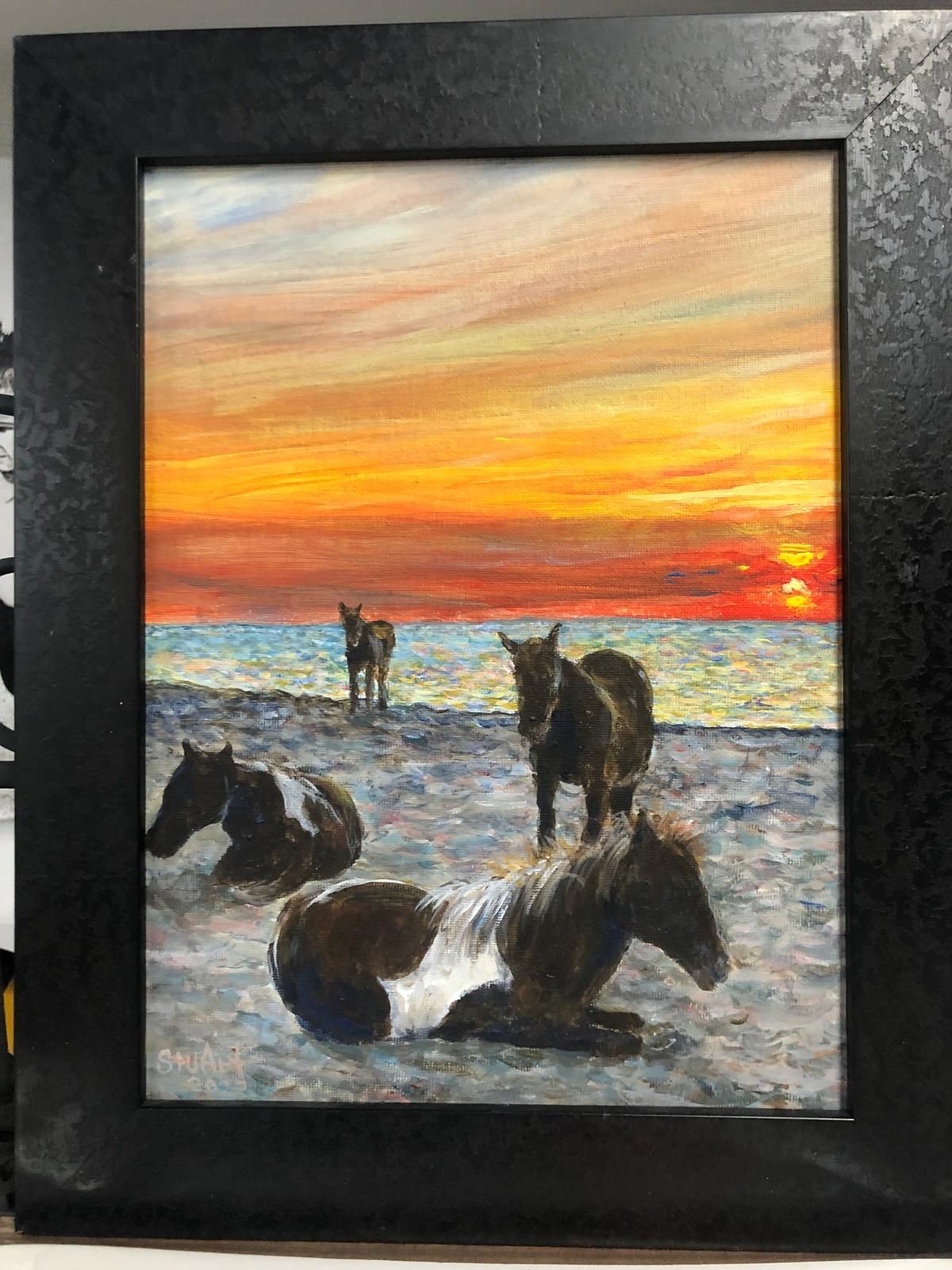 Wild Horses at Sunset